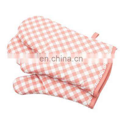 Factory Wholesale Microwave Barbeque Kitchen Insulation BBQ Heat Resistant Cotton Grill Oven Mitts Gloves photo-4