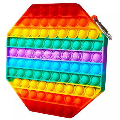 Rainbow Push Bubble Sensory Toy Stress Relief Squishy Silicon Pops Fidget Toys photo-2