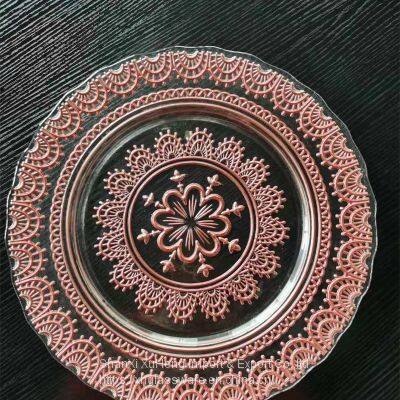 New Luxury Eco Friendly Glass Charger Hotel Wedding Dinner Plate photo-4