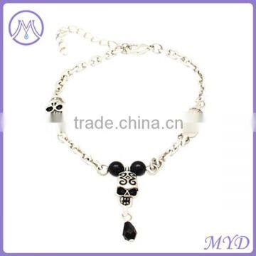 fashion stainelss steel skull bracelet in antique silver color