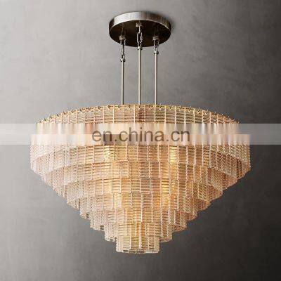 Custom Luxury Industrial Style Round l Golden Metal Brass Chandelier Villa Hall Hotel Lobby Rotating Staircase Lighting