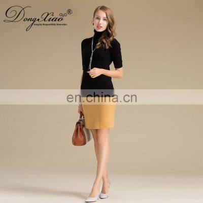 100% Cashmere Preppy Style Turtleneck Sweater Women Slim Fit Half Sleeves Solid Pattern Knitted Winter OEM Service Available photo-2
