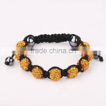 10mm shamballa disco ball bracelet with hematite beads