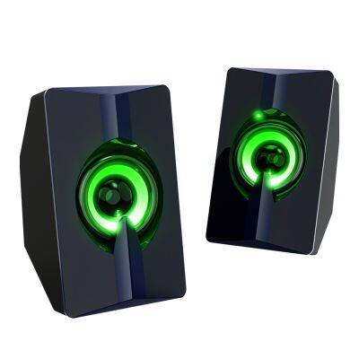 2023 new design high sound quality S5 computer wired speaker modern home decoration usb computer speakers with light