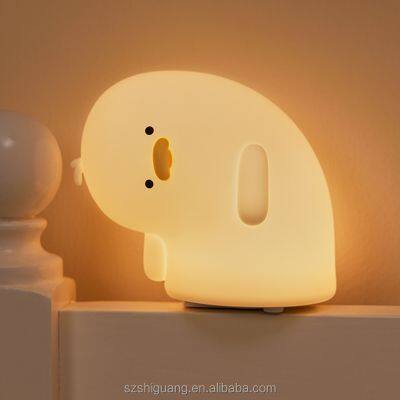 Wholesale High Quality Animal Pat Dimmable Mini Duck Silicone LED USB Rechargeable Animal Night Lamp for Kids Bedroom Gift