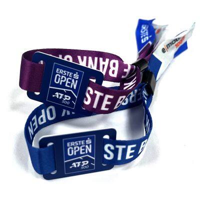 Custom Programmable Tag Rfid Fabric Disposable Wristbands Nfc Vip Ticket Festival Bracelet Woven Rfid Wristband Event photo-3