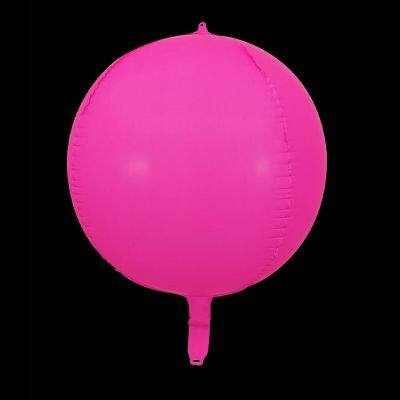 Wholesale 22/32 Inch 4D Sphere Mylar Balloons Hot Pink Round Fluorescent Party Decoration Neon Foil Balloons for Holiday