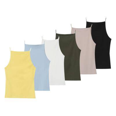 Spring new women's clothing 2025 European and American style fashionable casual versatile colorful camisole vest top