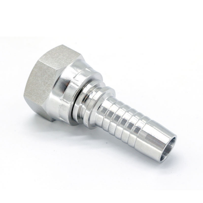 Crimp-Type 304 Stainless Steel High-Pressure Hydraulic Hose Transition Fitting, Stainless Steel Hydraulic Hose Fitting, In-Stock (Model: 22611)