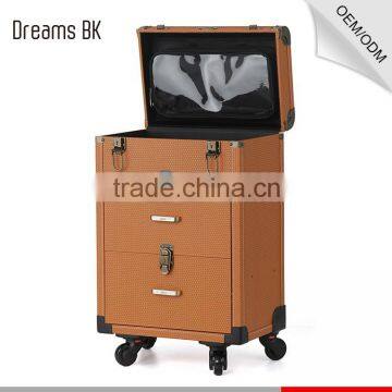 Manufacturer OEM Trolley Makeup Artist Case With Functional Wheels Rolling and Mirror photo-4