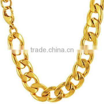 Top Stainless Steel Chain Manufacture, Gold Ip Plate High Polish Stainless Steel Curb Link Chain