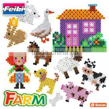 newest creative toys farm iron beads 5MM fuse perler beads diy