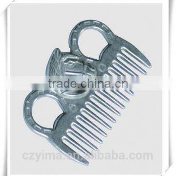 Aluminium horsehead mane & tail comb for cleaning