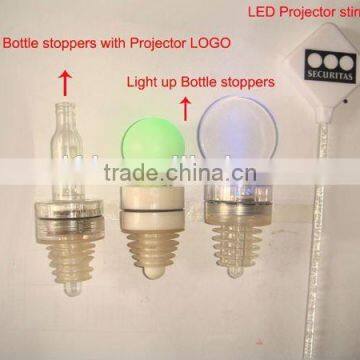 2014 new styleAcrylic wine stopper with color changing LED , plastic bottle led glow stopper ,logo projector stopper