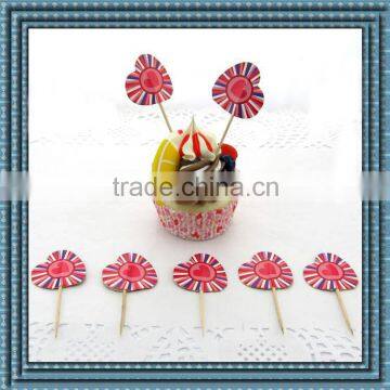 Hot Sale Party Gift Banner Flag Style Cupcake Wrapper Cake Picks Toppers