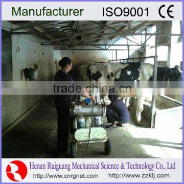 double buckets vacuum pump cow milking machine