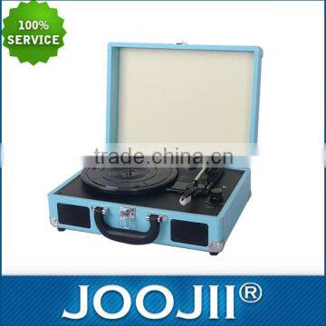 Wooden cabinet portable vintage turntable with high quality PU leather finish