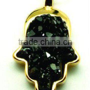 NATURAL STONE PENDANT in gold plated