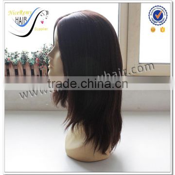 Wholesale natural wave natural black color 100% virgin human hair full lace human short hair wig