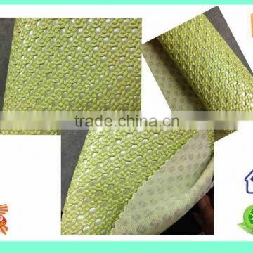 light green emboss pvc leather stocklot