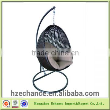 Hanging egg chair for outdoor or indoor rattan hanging swing chair with stand