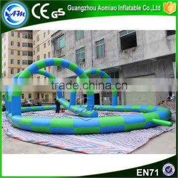 Popular inflatable go karts race track,inflatable track race for zorb ball game