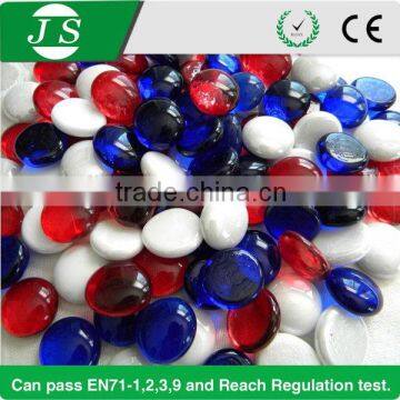 Super quality innovative natural colored flat round glass marbles