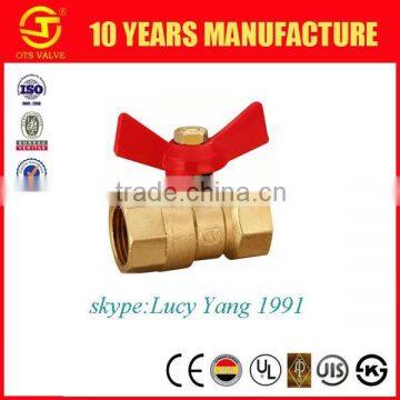 forged brass ball valve dn20 with butterfly handle