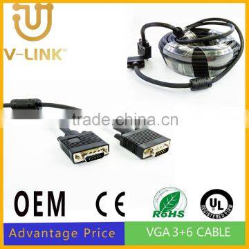 Nickel plated vga3+6 cable with magnetic loops 1.5m 3m 5m 10m 15m 20m 25m 30m 40m 50m