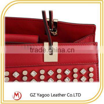 Thailand Leather Wholesale Handbag Rivet Custom Women Tote Bag photo-6