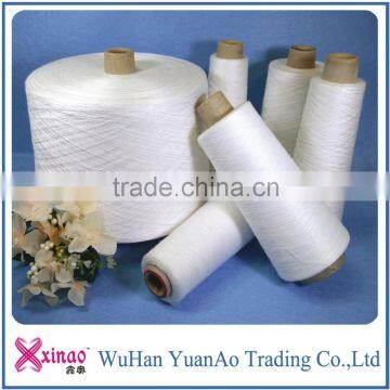 Raw White Polyester Fibers / 100% Polyester Core Spun / Close Virgin Yarns