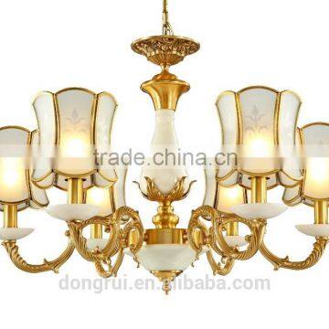 Europe royal Style Classical full Copper Baccarat luxury decorative light Chandelier For hotel light 6 heads 158-6H