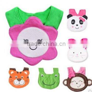 cheap and high quality baby bib/colorful and cute plush baby animal bib/promotional baby bib