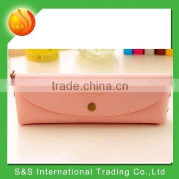 beautiful pu pink pencil case for girl