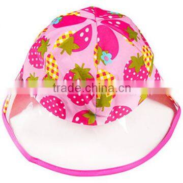 customized PVC printed kids waterproof rainhood hat