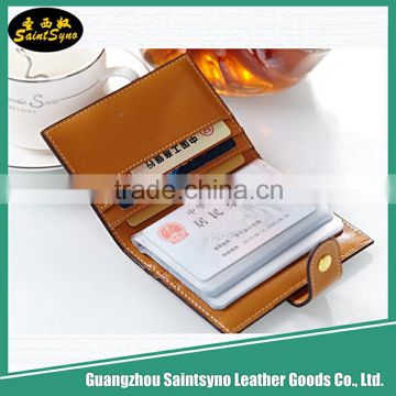 Business leather credit card holder wallet,Push Card Holder