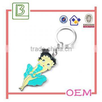 Custom Metal Alloy Silver Tone Enamel Cartoon Figure Keychain photo-5