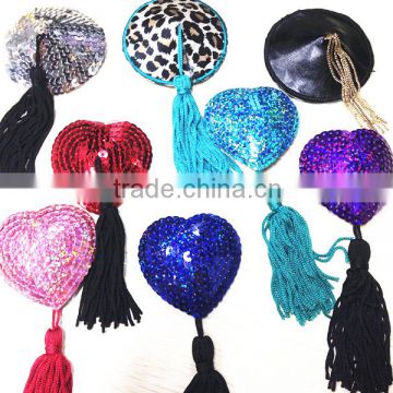 Different Color Sexy Stripper Nipple Tassels Burlesque Striptease Sequin Nipples Sticker