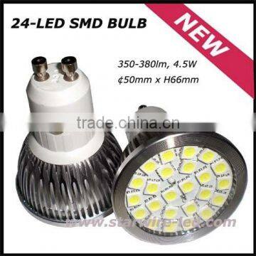 24-led SMD GU10 LED Bulb(CE&RoHS). 5W