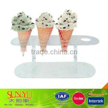 Acrylic Four Cone Ice Cream Cone Holder