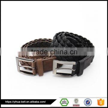 Black and brown braided rope belt for men