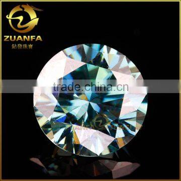 wholesale price green colored round brilliant cut G color grade loose colored moissanite