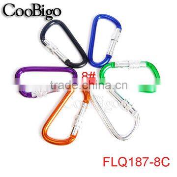 Aluminum Spring Locking Carabiner Snap Hook Hanger Keychain Hiking Camping #FLQ187-8C(Mix-s)