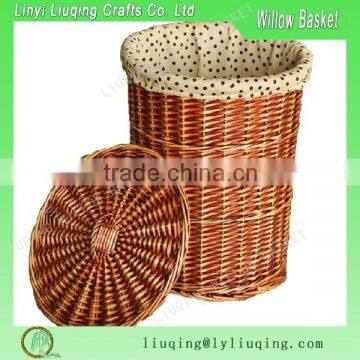 Eco-friendly willow round basket for clothing storage willow basket