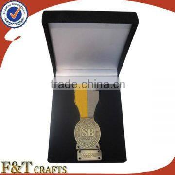 custom metal track and field sports medallion gift velvet boxes for medals