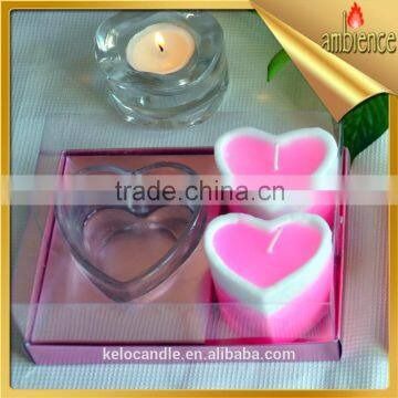 heart shaped with glass holder candle scented tealight craft candle wedding party supplies