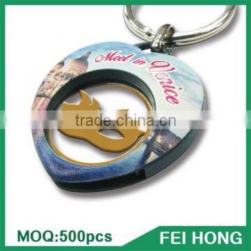 China Maker custom made euro token printing metal key holder