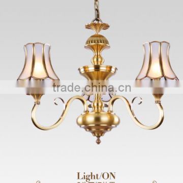 All Copper Crystal chandelier light with Fabric Cover