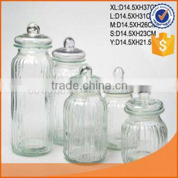 1.5L/2.L/2.2L/3.2L high quality mason jar with glass lid in different size