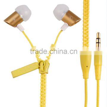 Alibaba electronic cell phone accessories stereo zipper earphone